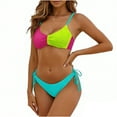 thumbnail image 1 of cocolona Womens Slim Bikini Sets Fashion Solid Color Two Piece Bathing Suits Summer Vacation Beach Swimsuits, 1 of 4