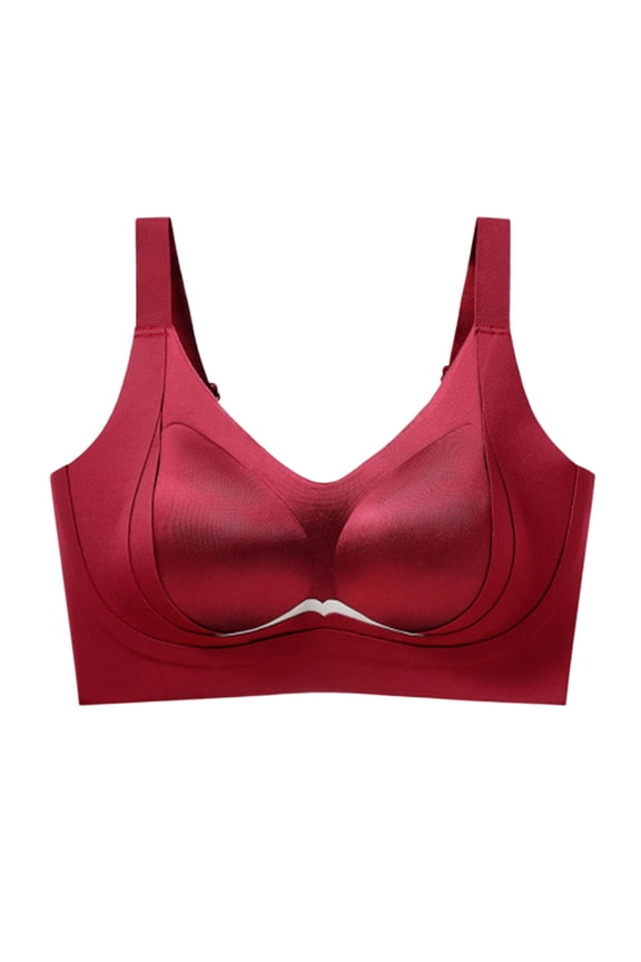 Womens Solid Color Push Up Bras Round Neck Wide Shoulder Strap No Underwire Soft Everyday Bras