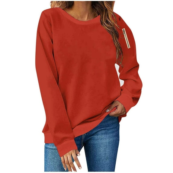 cocolona Womens Solid Color Sweatshirts Crewneck Long Sleeve Shirts Fall Winter Fashion Casual Loose Pullover Tops Blouse