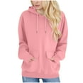 thumbnail image 1 of cocolona Womens Solid Hoodies Long Sleeve Drawstring Hooded Sweatshirts Fall Fashion Casual Pullover Tops Winter Clothes, 1 of 7