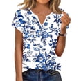 thumbnail image 1 of cocolona Womens Summer Boho Tops V Neck Short Sleeve T-shirt Fashion Casual Loose Tees Dressy Tunic Blouses, 1 of 7