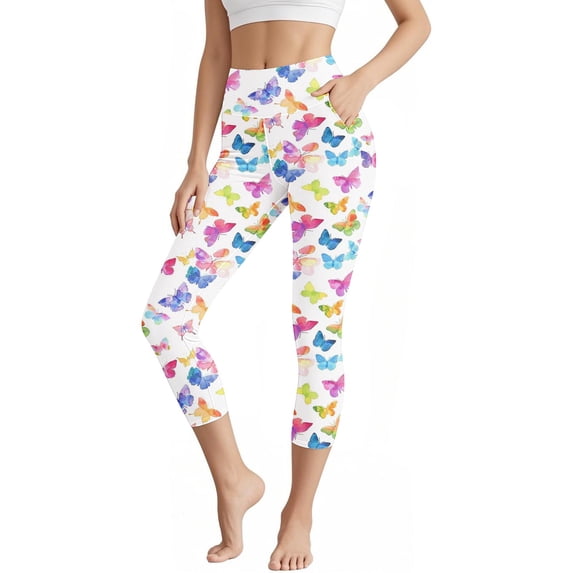 cocolona Womens Summer Capri Leggings Elastic Wasit Stretch Yoga Pants Fashion Casual Trousers with Pocket