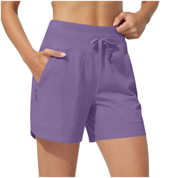 cocolona Womens Summer Casual Athletic Shorts Elastic Waist Drawstring Breathable Drying Workout Gym Running Shorts with Pocket