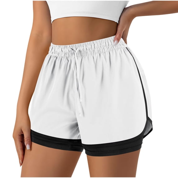 cocolona Womens Summer Casual Athletic Shorts Elastic Waist Drawstring Workout Gym Yoga Running Shorts
