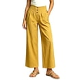 thumbnail image 1 of cocolona Womens Summer Casual Business Work Pants Elastic Waist Straight Wide Leg Pleated Pants with Pockets, 1 of 5