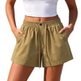 thumbnail image 1 of cocolona Womens Summer Casual Drying Running Shorts Elastic Waist Drawstring Wide Leg Workout Gym Shorts with Pockets, 1 of 4