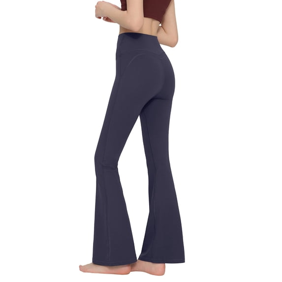 cocolona Womens Summer Casual High Waist Flare Leggings Elastic Waist Wide Leg Stretch Slim Yoga Pants