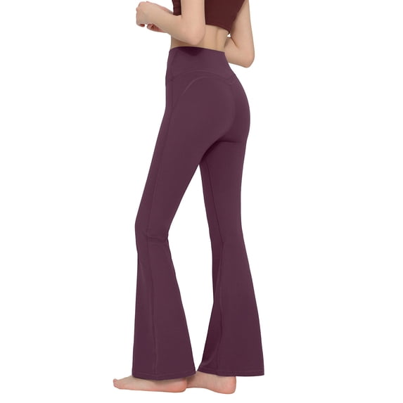 cocolona Womens Summer Casual High Waist Flare Leggings Elastic Waist Wide Leg Stretch Slim Yoga Pants