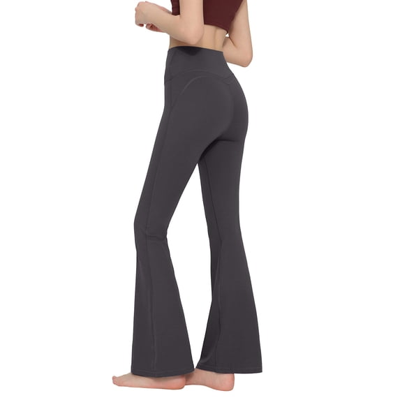 cocolona Womens Summer Casual High Waist Flare Leggings Elastic Waist Wide Leg Stretch Slim Yoga Pants