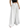 thumbnail image 1 of cocolona Womens Summer Casual High Waist Palazzo Pants Elastic Waist Straight Wide Leg Dress Pants with Pockets, 1 of 5