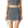thumbnail image 1 of cocolona Womens Summer Casual High Waist Skorts Elastic Waist Straight Athletic Shorts with Pockets, 1 of 5