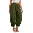 thumbnail image 1 of cocolona Womens Summer Casual Linen Pants Solid Color Elastic Waist Straight Vacation Beach Pants with Pockets, 1 of 4