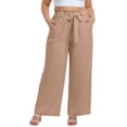 thumbnail image 1 of cocolona Womens Summer Casual Loose Plus Size Pants Elastic Waist Straight Wide Leg Vacation Lounge Trousers with Pockets, 1 of 5