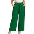 thumbnail image 1 of cocolona Womens Summer Casual Loose Plus Size Pants Elastic Waist Straight Wide Leg Vacation Lounge Trousers with Pockets, 1 of 5