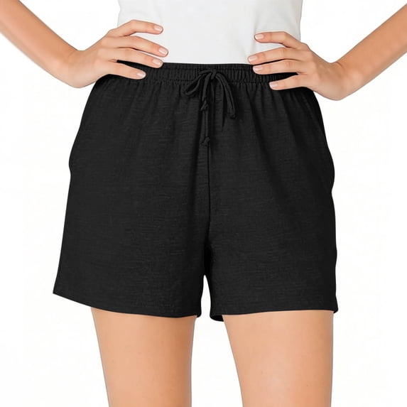 cocolona Womens Summer Casual Loose Plus Size Shorts Elastic Waist Drawstring Workout Gym Running Shorts with Pocket