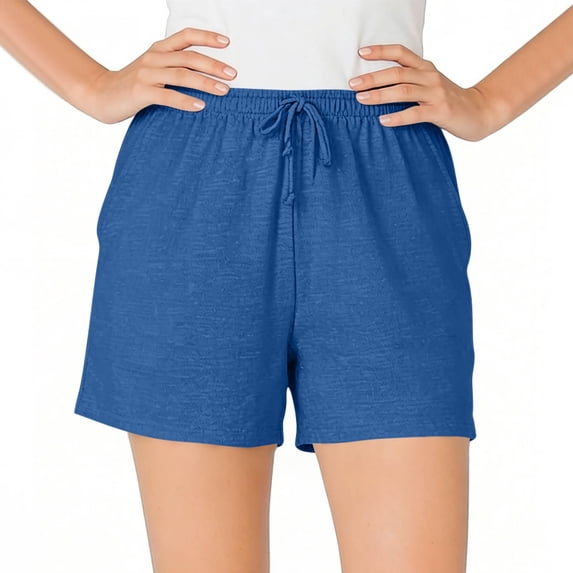 cocolona Womens Summer Casual Loose Plus Size Shorts Elastic Waist Drawstring Workout Gym Running Shorts with Pocket