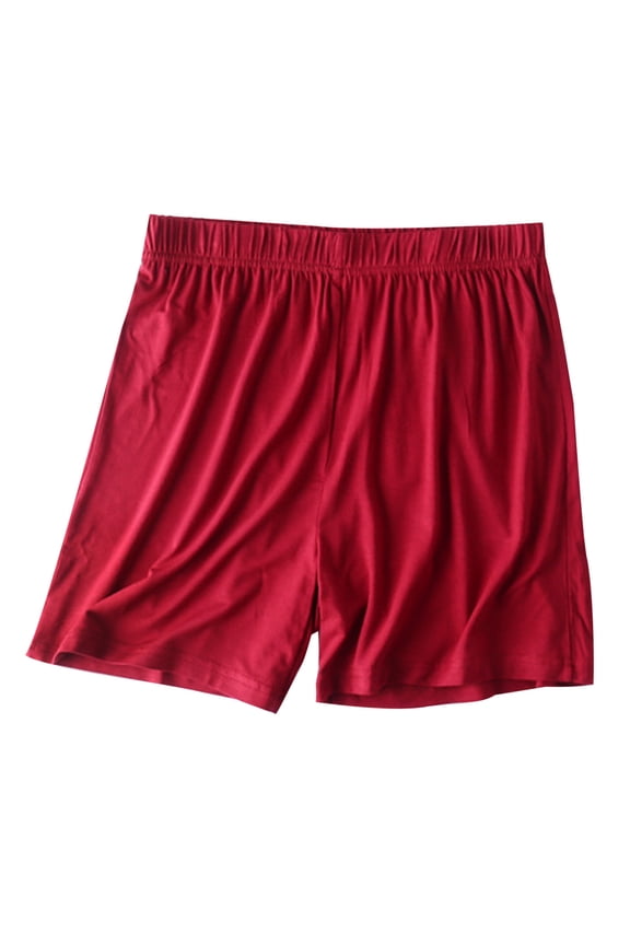 Womens Summer Casual Loose Plus Size Shorts Solid Color Lightweight Elastic Waist Lounge Shorts
