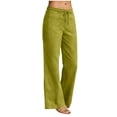 thumbnail image 1 of cocolona Womens Summer Casual Loose Wide Leg Pants Solid Color Elastic Waist Straight Beach Trousers with Pockets, 1 of 5
