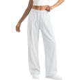 thumbnail image 1 of cocolona Womens Summer Casual Lounge Pants Elastic Waist Drawstring Straight Wide Leg Pants with Pockets, 1 of 4