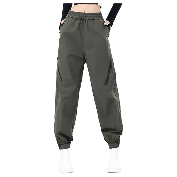 cocolona Waterproof Windproof Outdoor Hiking Joggers Pants for Women Summer Casual Elastic Waist Athletic Trousers with Pocket