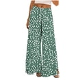 thumbnail image 1 of cocolona Womens Summer Casual Printed Wide Leg Pants Split Leg Elastic Waist Drawstring Travel Lounge Trousers, 1 of 5
