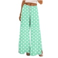 thumbnail image 1 of cocolona Womens Summer Casual Printed Wide Leg Pants Split Leg Elastic Waist Drawstring Travel Lounge Trousers, 1 of 5