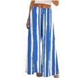 thumbnail image 1 of cocolona Womens Summer Casual Printed Wide Leg Pants Split Leg Elastic Waist Drawstring Travel Lounge Trousers, 1 of 5