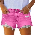 thumbnail image 1 of cocolona Womens Summer Casual Ripped Fringed Jean Shorts Button Zipper Waist Wide Leg Mini Denim Shorts with Pockets, 1 of 5