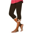 thumbnail image 1 of cocolona Womens Summer High Waist Capri Leggings Casual Stretch Slim Gym Workout Yoga Cropped Pants, 1 of 5
