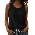 thumbnail image 1 of cocolona Womens Summer Linen Tank Tops Crew Neck Sleeveless Side Split Shirts Trendy Casual Solid Color Blouses, 1 of 6