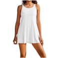 thumbnail image 1 of cocolona Womens Summer Mini Dress Crew Neck Sleeveless Sundress Fashion Solid Color Vacation Beach Dress, 1 of 6