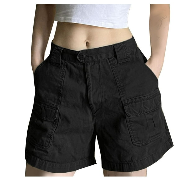 cocolona Womens Summer Multi Pocket Cargo Shorts Fashion Casual Loose Button Zip Work Shorts Outdoor Hiking Shorts