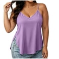 thumbnail image 1 of cocolona Womens Summer Plus Size Tank Tops V Neck Sleeveless Oversized Loose Camisole Shirts Casual Tunic Solid Color Blouses with Adjustable Straps, 1 of 4