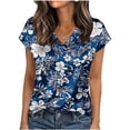 thumbnail image 1 of cocolona Womens Summer Silk Satin Tops Plus Size V Neck Short Sleeve T-shirt Fashion Casual Cute Print Tees Blouses, 1 of 6