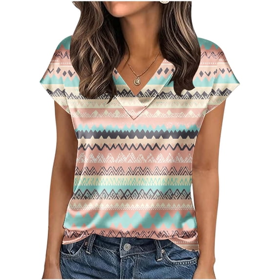cocolona Womens Summer Silk Satin Tops Plus Size V Neck Short Sleeve T-shirt Fashion Casual Cute Print Tees Blouses