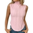 thumbnail image 1 of cocolona Womens Summer Sleeveless Tank Tops Fashion Casual Slim High Neck Pleated Tops Comfy Trendy Shirts, 1 of 6