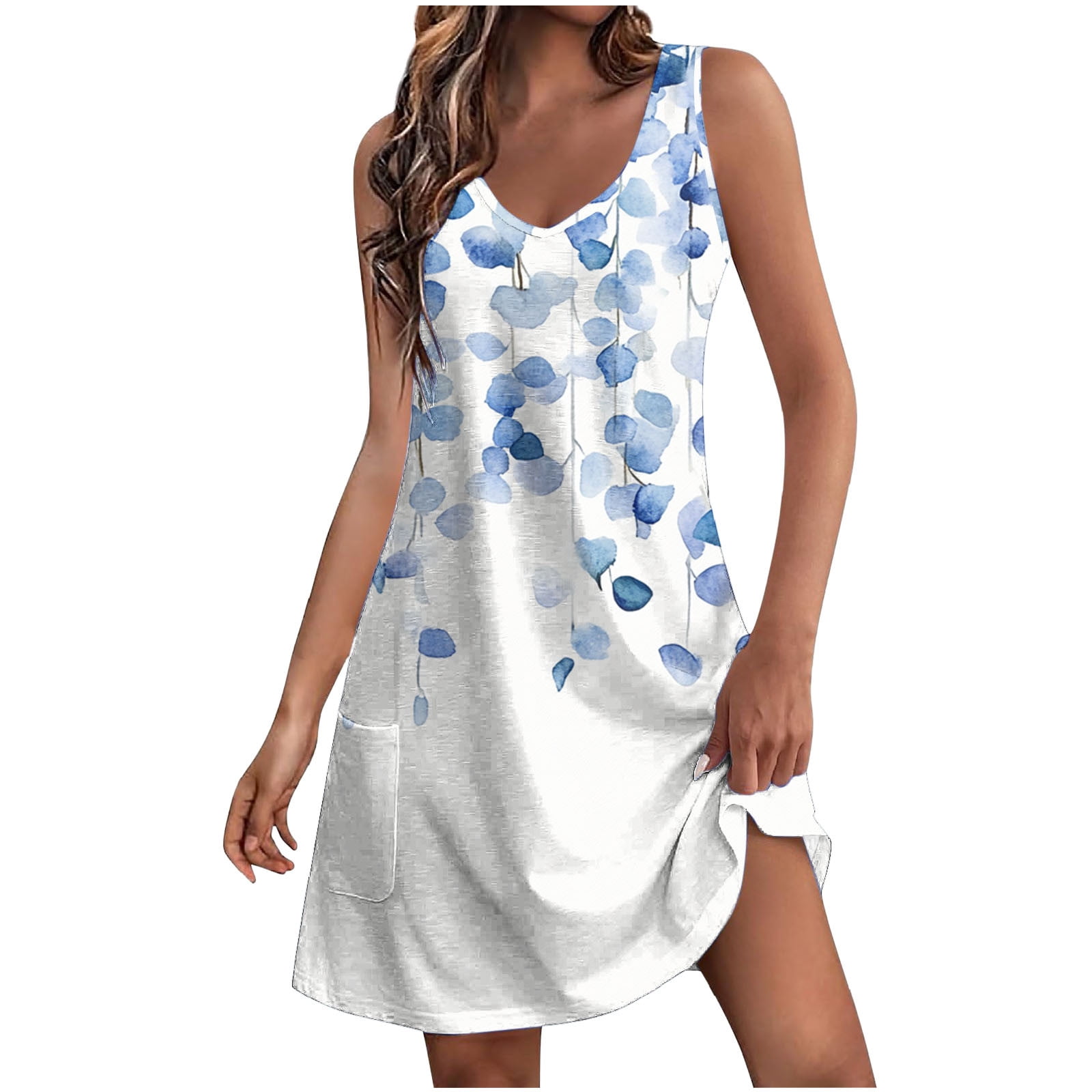Jophufed Womens Summer Dresses Plus Size Short Sleeve V-Neck Casual Hot Vacation Solid Color Party Beach Mini Shirt Dress