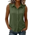 thumbnail image 1 of cocolona Womens Summer Tank Tops Sleeveless Collar Button Basic Shirts Dressy Casual Solid Color Blouses, 1 of 5
