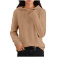 thumbnail image 1 of cocolona Womens Sweaters Fall Winter Fleece Pullover Sweater Long Sleeve Drawstring Hoodies Fashion Solid Color Tops, 1 of 7