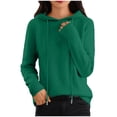 thumbnail image 1 of cocolona Womens Sweaters Fall Winter Fleece Pullover Sweater Long Sleeve Drawstring Hoodies Fashion Solid Color Tops, 1 of 7