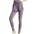thumbnail image 1 of cocolona Womens Tennis Skirted Leggings Elastic High-Waisted Gym Workout Running Yoga Pants Leggings for Women with Pockets, 1 of 5
