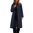 thumbnail image 1 of cocolona Womens Trench Coat Open Front Button Down Lapel Lined Overcoat LightWeight Trendy Fall Winter Solid Color Long Coat, 1 of 7