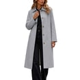 thumbnail image 1 of cocolona Womens Trench Coat Open Front Button Down Lapel Lined Overcoat LightWeight Trendy Fall Winter Solid Color Long Coat, 1 of 7