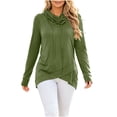 thumbnail image 1 of cocolona Womens Trendy Cowl Neck Hoodies Long Sleeve Tunic Casual Pullover Drawstring Sweatshirts Fall Solid Color Tops, 1 of 6