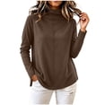 thumbnail image 1 of cocolona Womens Turtleneck Long Sleeve Sweater Tops Base Soft Lightweight Undershirts Layer Pullover Shirts, 1 of 5
