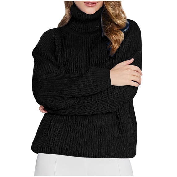 cocolona Womens Turtleneck Sweaters Fall Winter Casual Oversized Long Sleeve Shirts Fashion Solid Color Pullover Sweater Tops