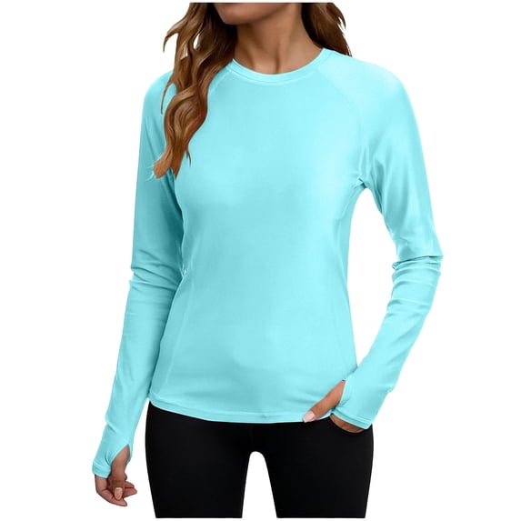 cocolona Womens UPF 50+ Long Sleeve Shirts Outdoor Hiking Sun Protection Shirts Summer Running Workout Tops