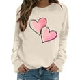 thumbnail image 1 of cocolona Womens Valentines Sweatshirts Casual Loose Crew Neck Long Sleeve Shirts Fashion Heart Print Pullover Tops Graphic Sweatshirts, 1 of 7