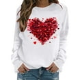 thumbnail image 1 of cocolona Womens Valentines Sweatshirts Casual Loose Crew Neck Long Sleeve Shirts Fashion Heart Print Pullover Tops Graphic Sweatshirts, 1 of 7