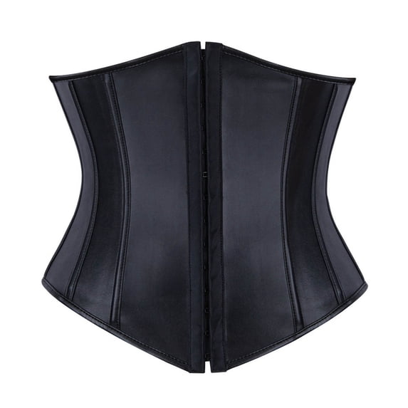 cocolona Womens Waist Corset Vintage Leather Underbust Waist Training Bustier Corset